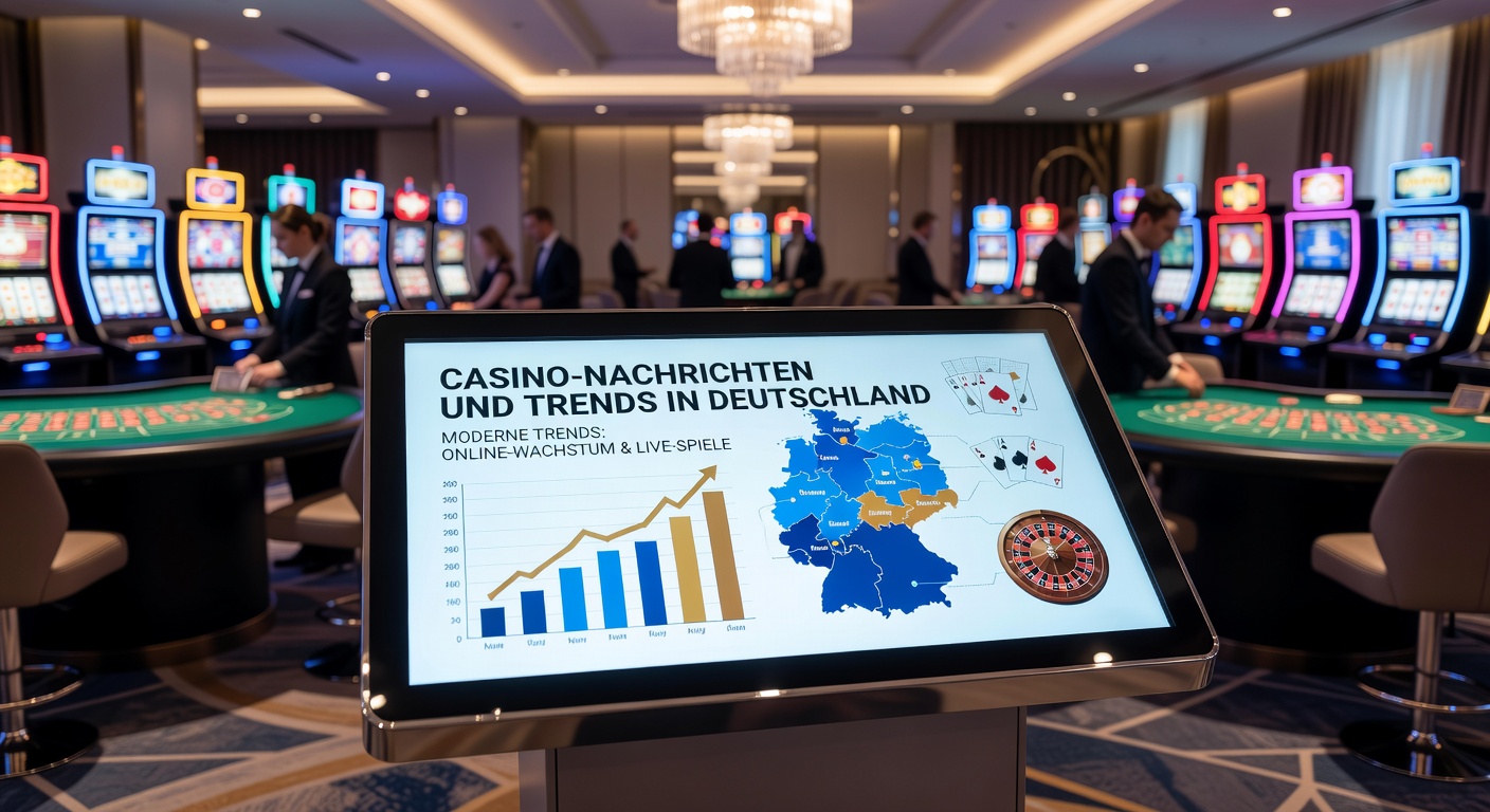 Deutsche Spielbanken mit vollen Sälen und modernen Spielautomaten, Symbol für den Rekordumsatz 2025