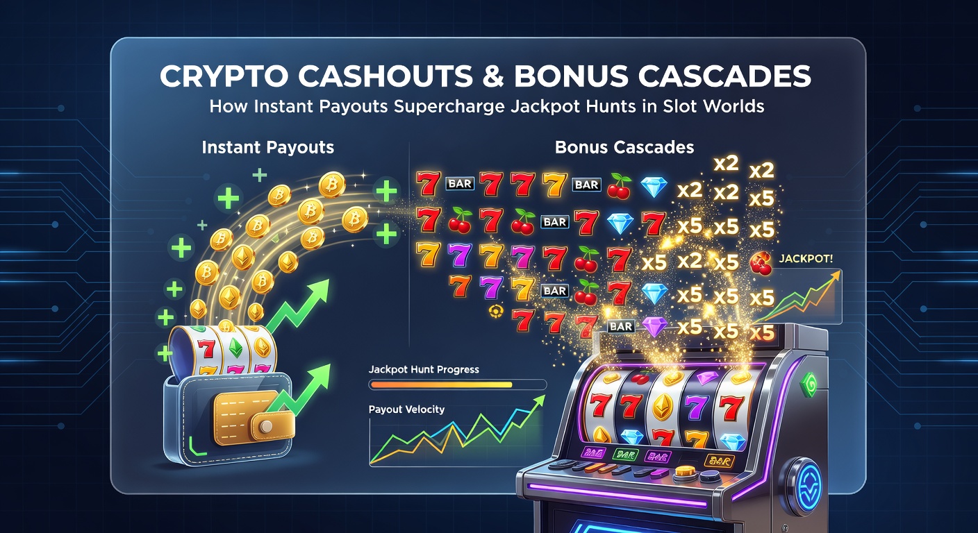 Visuelle Explosion von Bonus-Kaskaden in einem Slot mit Crypto-Wallet-Integration und Jackpot-Anzeige, die Sofortauszahlungen symbolisiert