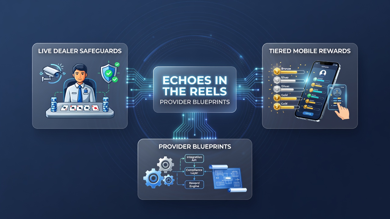 Mobile interface displaying tiered rewards linked to transaction oversight and live dealer safeguards