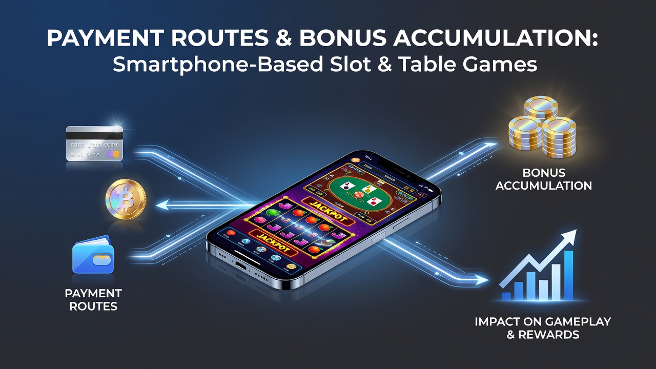 Mobile App-Oberfläche mit Zahlungsoptionen und Bonus-Tracking für Slots und Live-Tische