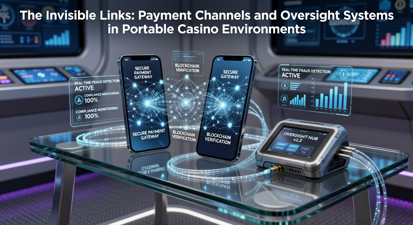Zahlungskanäle und Überwachungssysteme in mobilen Casino-Umgebungen visualisiert durch vernetzte digitale Strukturen